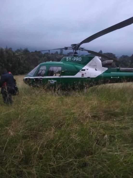 Chopper Carrying Government Spokesman Mwaura, Red Cross Official Makes Emergency Landing In Kikuyu Over Bad Weather