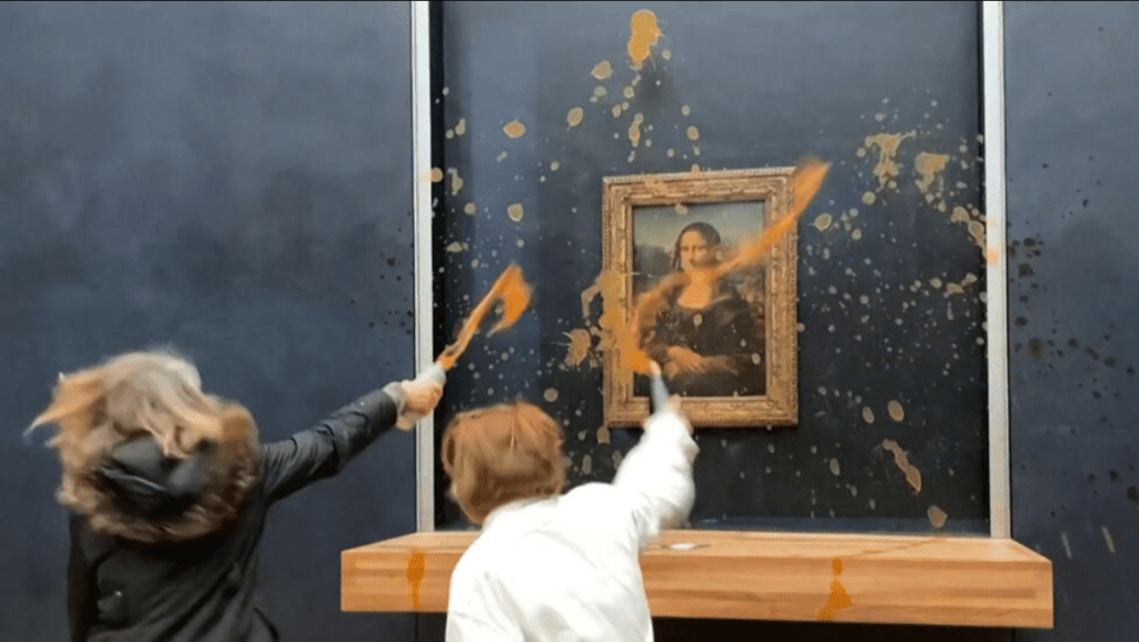 Protesters Target Mona Lisa With Soup In Food Security Demonstration