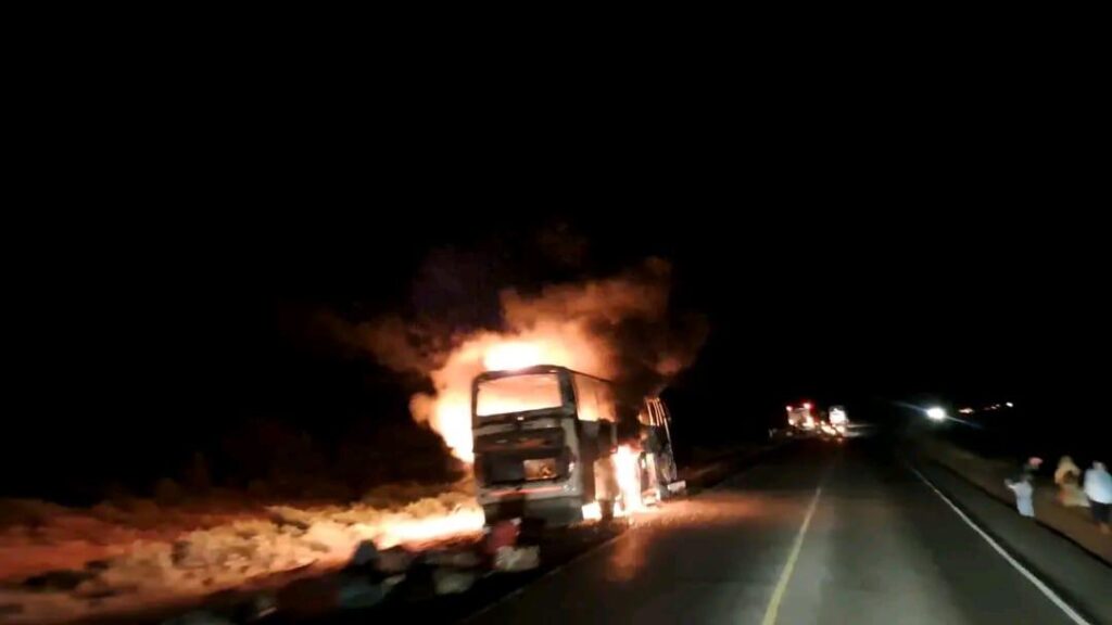 Lucky escape For 48 Passengers After Malindi Bound Tahmeed Bus Catches Fire In Voi