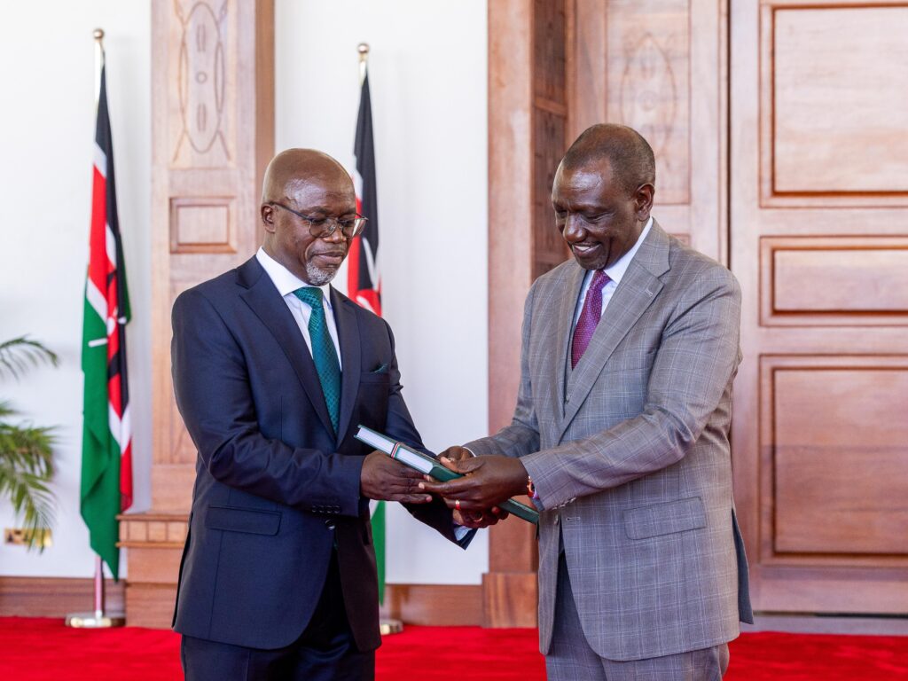 President William Ruto Receives Report On Justice Mohammed Noor Kullow's Tribunal At State House Nairobi