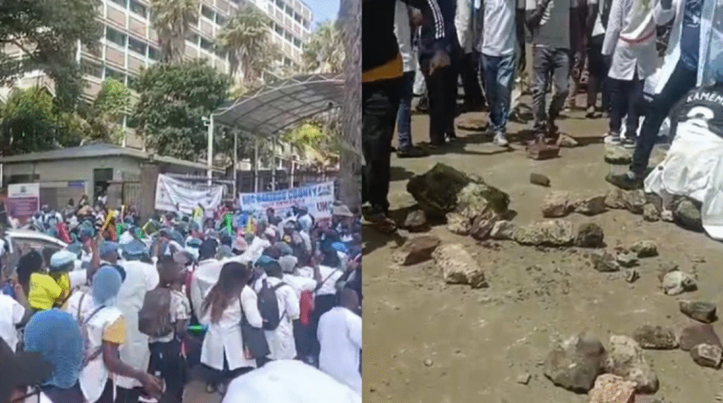UHC Workers Take Demos To Afya House