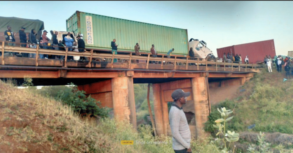 Major Traffic Disruption As One Person Is Killed In Accident Involving 3 Trailers On Key Bridge Along Mombasa Highway In EmalA