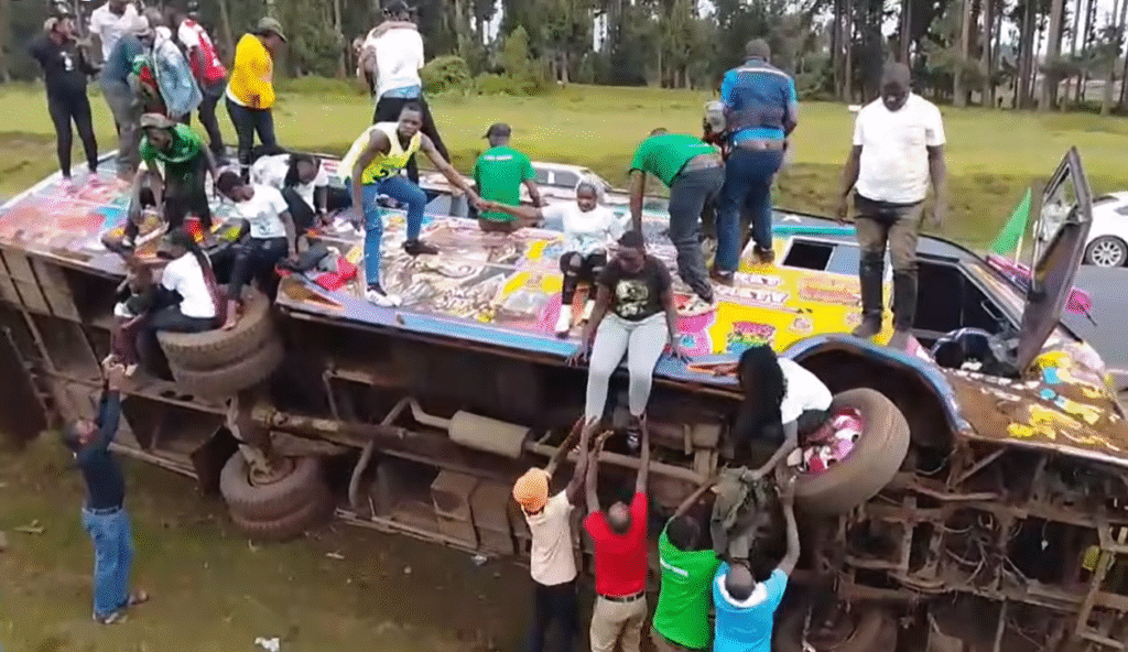 Multiple Injured In Bus Accident Carrying Gor Mahia Fans On Nairobi-Naivasha Highway