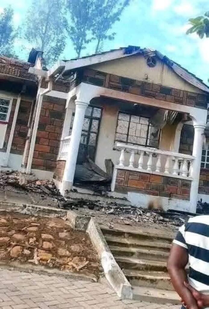 Police Comb At MP Gogo’s Home After Fire Razes Her House In Rangwe, Homabay