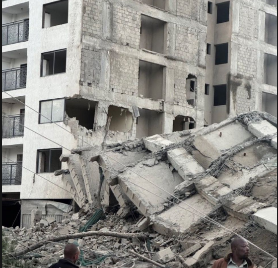 At Least One Person Was Injured After A 16-Storey Building Under Construction Collapsed Along Muhoho Avenue, South C, Nairobi.