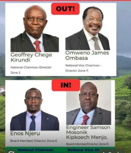 KTDA Elects Enos Njeru As Chairman, Menjo As Vice Chairman In Board Changes