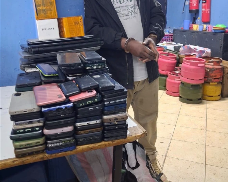 Police Recover 120 Smartphones, Laptops And Gas Cylinders In Nairobi Operation