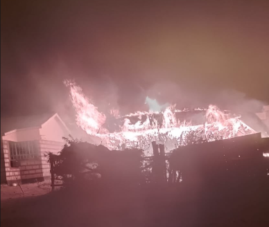 Drama As Police Post Is Burnt Down As 300 Youths Protest Power Blackouts In Meru